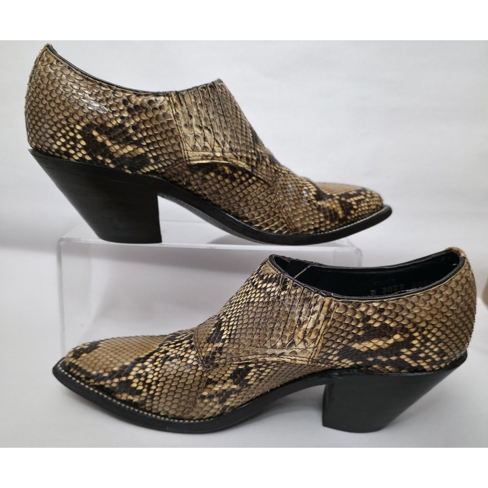Nocona Snake (Sz 5 c) Leather Ankle Cowboy Boots Shoes Brown  Ltd Edition